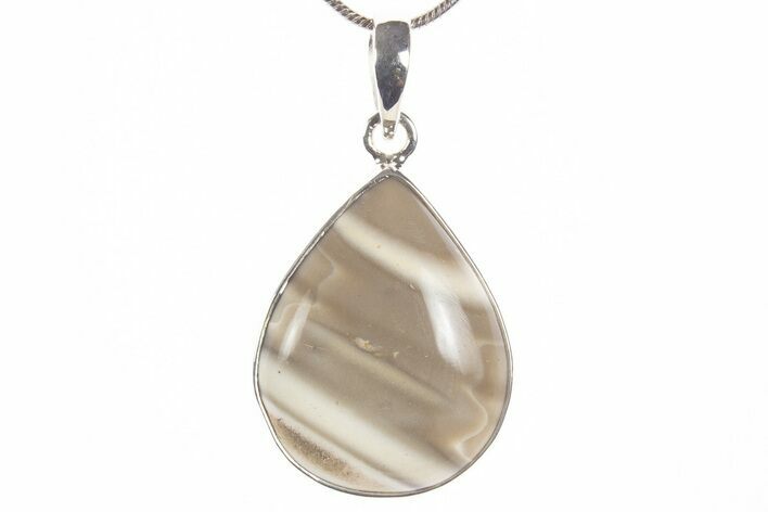 Striped Flint Pendant (Necklace) - Sterling Silver #339820